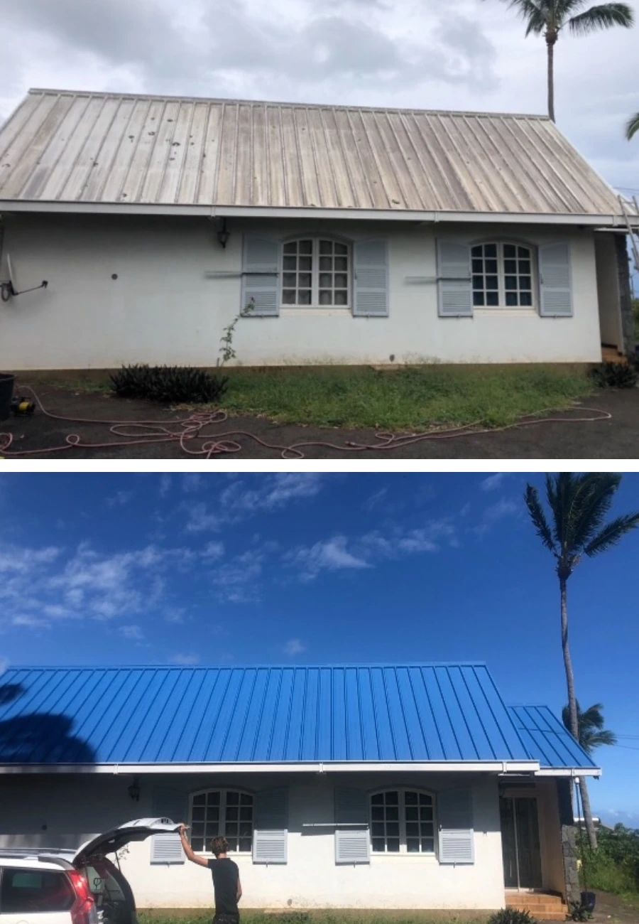peinture de toiture réunion avant après 5