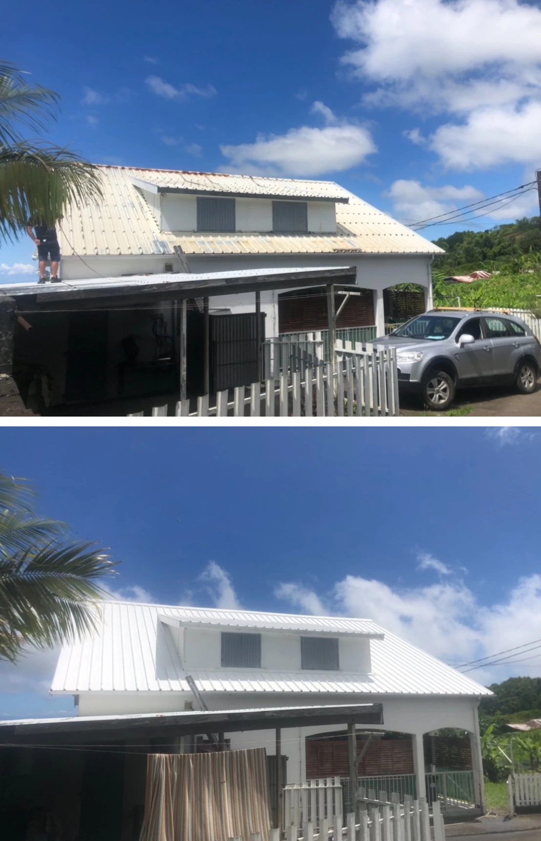 peinture de toiture réunion avant après